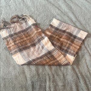 Levi's Red-Tag Plaid Scarf in Cream, Brown & Tan